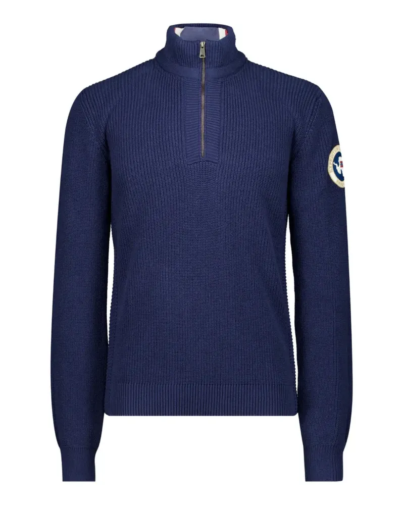Napapijri Gerippter Strickpullover - Blau Blau