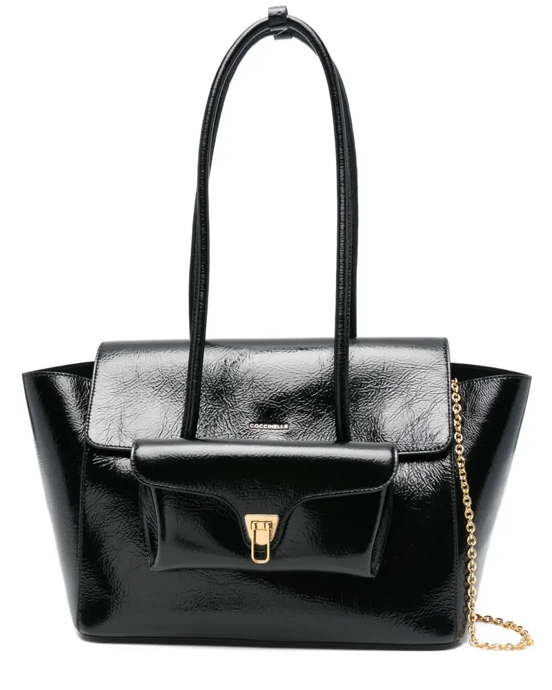Coccinelle Großer Double Beat Tote Bag - Schwarz Schwarz