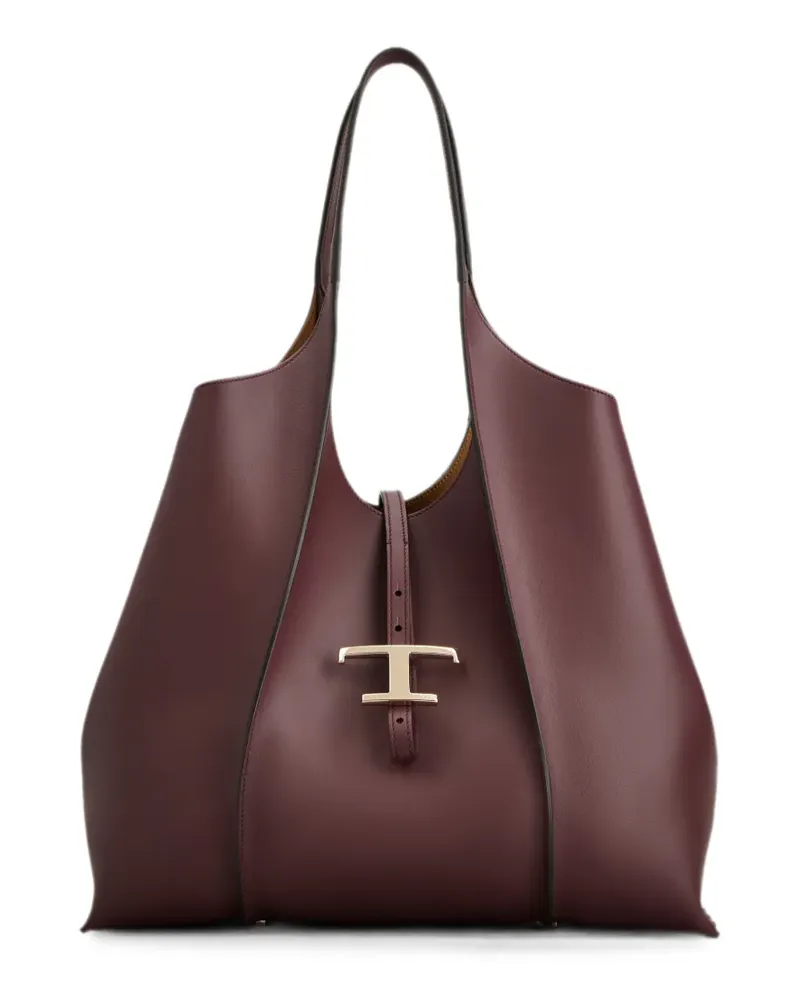 TOD'S T Timeless shopping bag in leather medium - Rot Rot