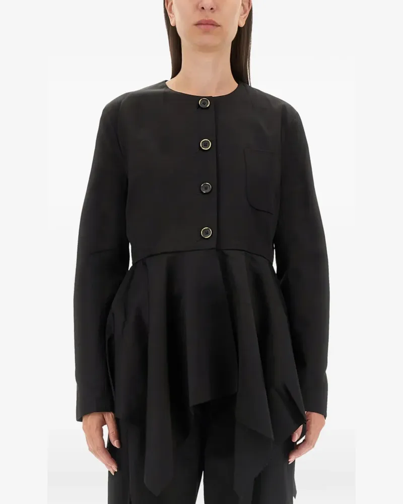 Uma Wang Koney buttoned peplum shirt - Schwarz Schwarz