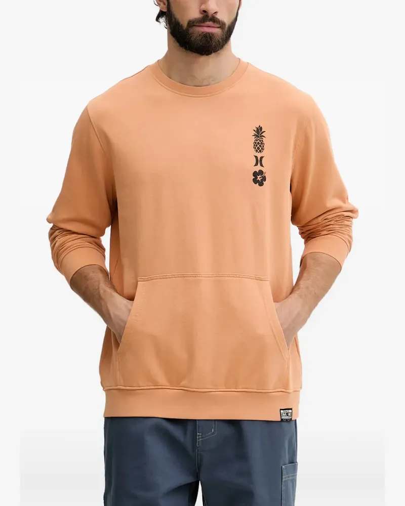Hurley graphic-print pouch-pocket sweatshirt - Orange Orange