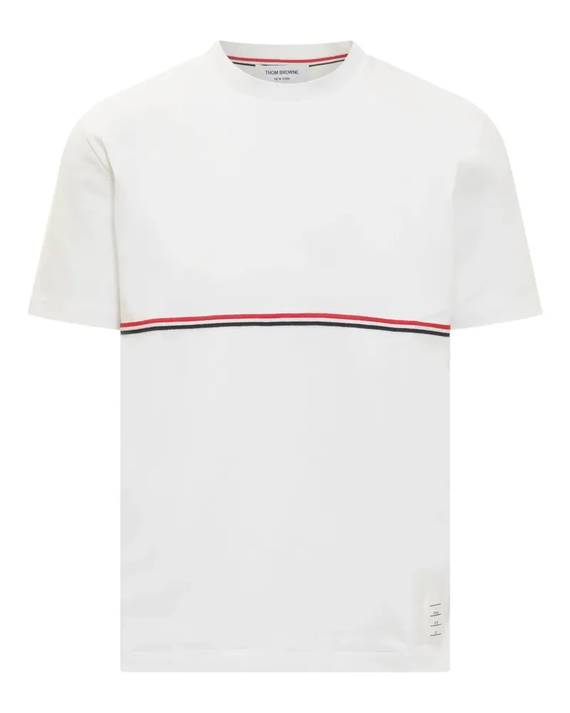 Thom Browne T-Shirt mit Streifendetail - Weiß Weiß