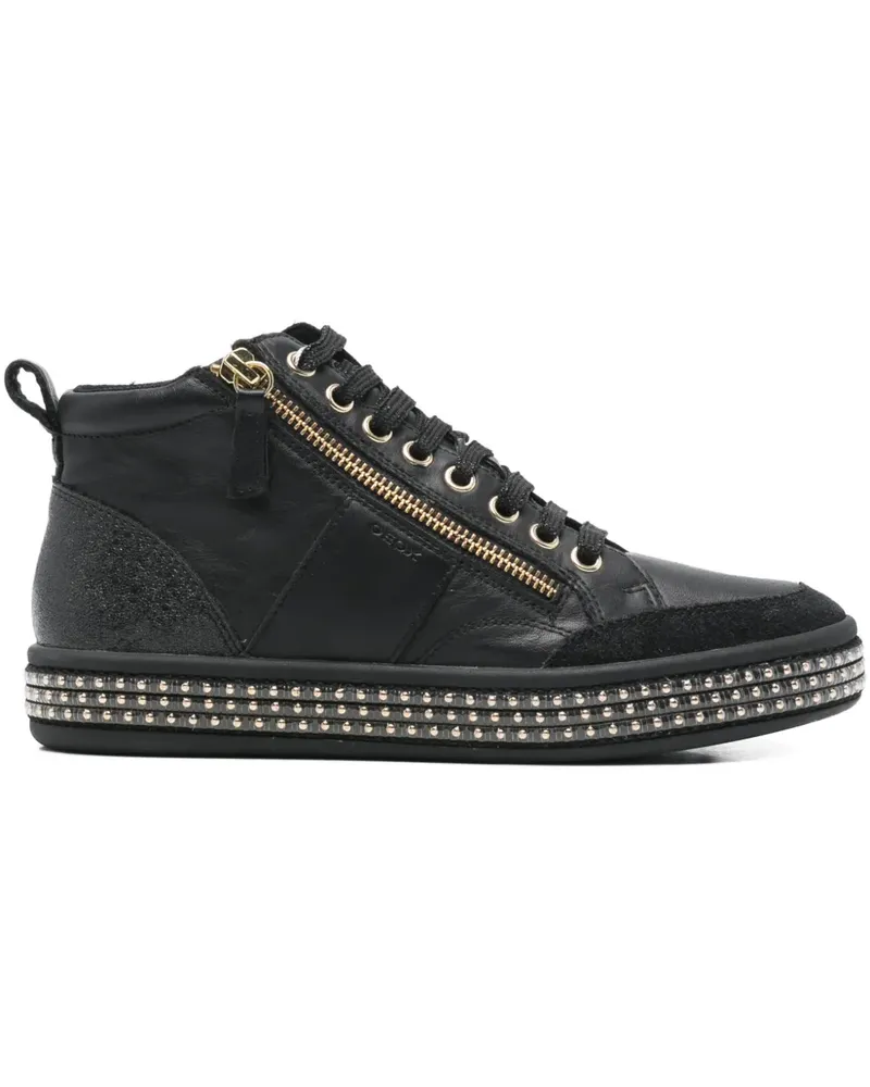 Geox Leelu zip-up embellished sneakers - Schwarz Schwarz