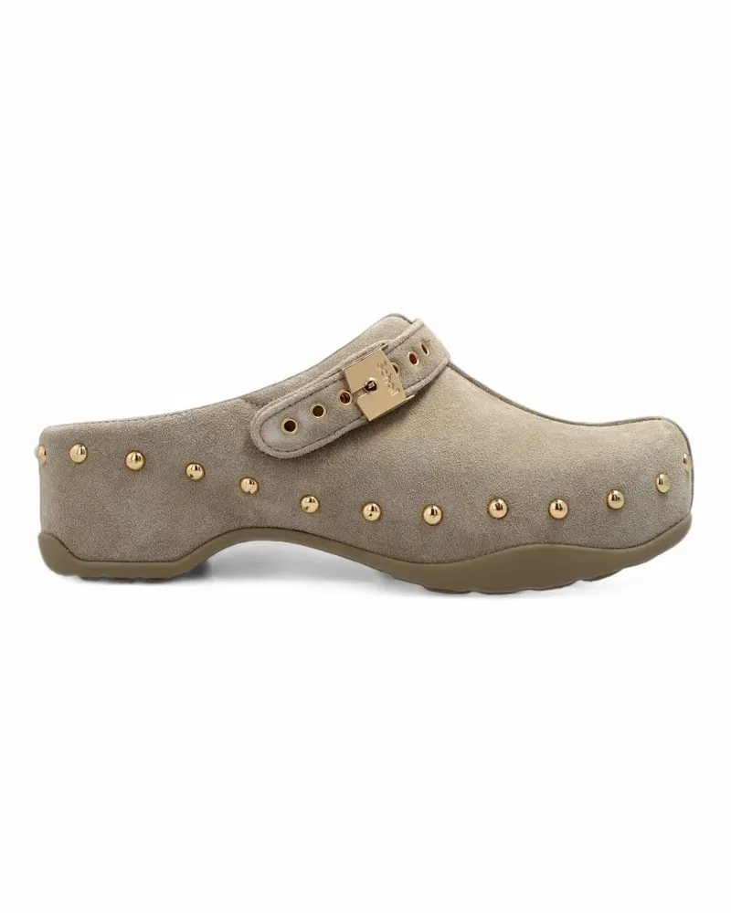 Scholl Pescura Phoebe studded heel mules - Nude Nude