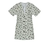 Minikleid mit Blumen-Print - Nude