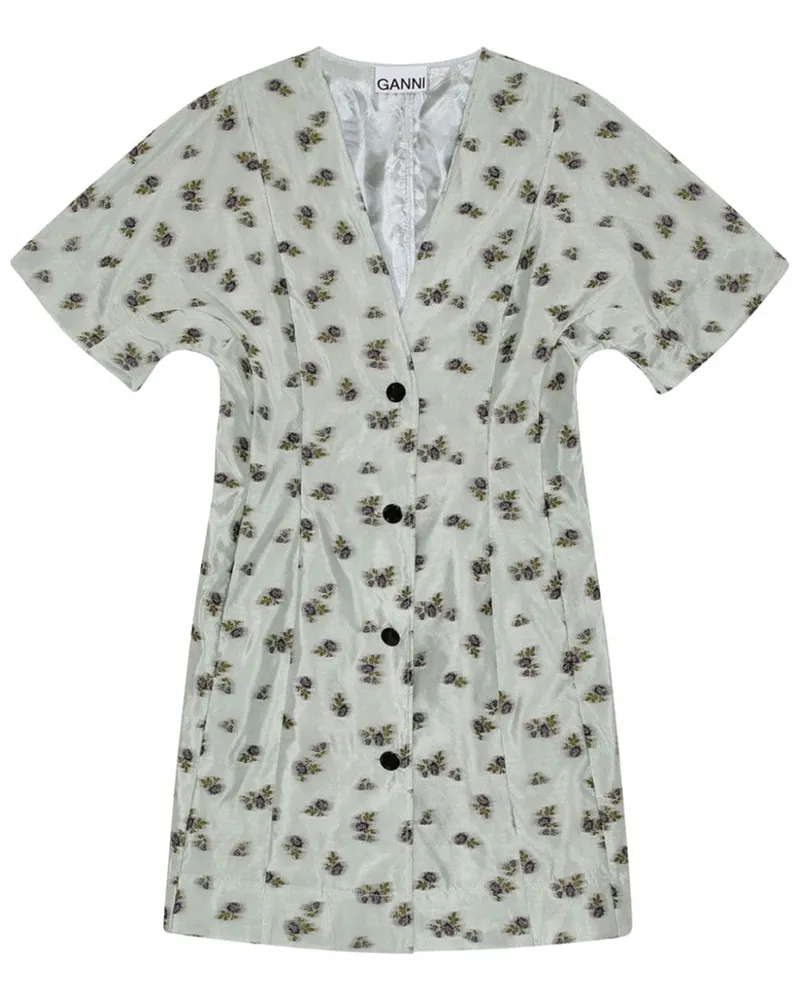 Ganni Minikleid mit Blumen-Print - Nude Nude