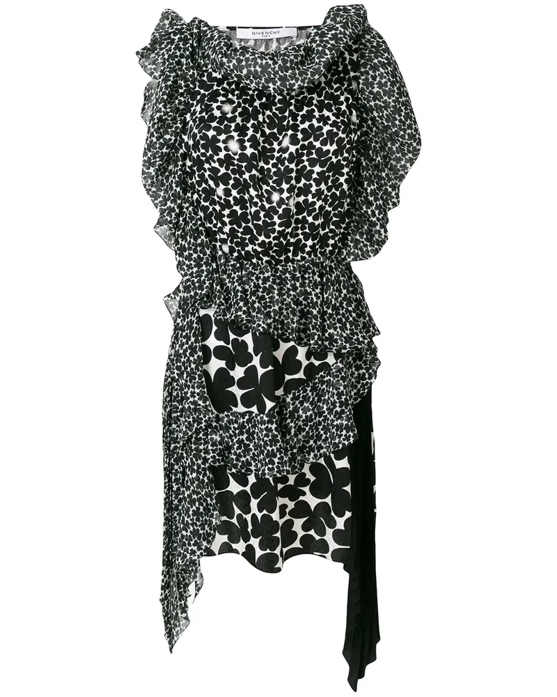 Givenchy Gemustertes Kleid mit asymmetrischem Schnitt - Schwarz Schwarz