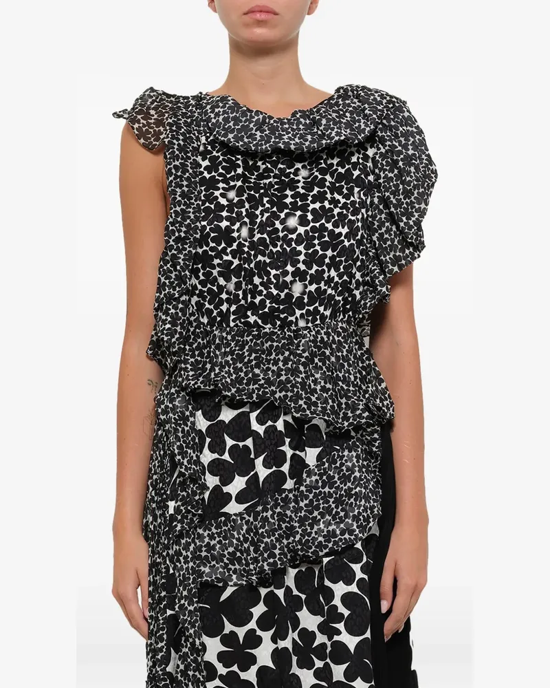 Givenchy Gemustertes Kleid mit asymmetrischem Schnitt - Schwarz Schwarz