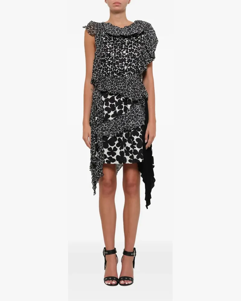 Givenchy Gemustertes Kleid mit asymmetrischem Schnitt - Schwarz Schwarz