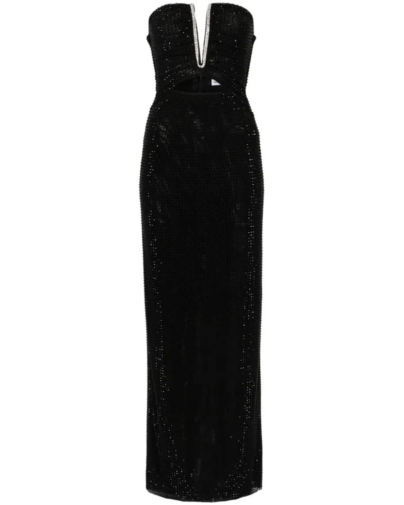 Self-Portrait Maxikleid mit Strass - Schwarz Schwarz