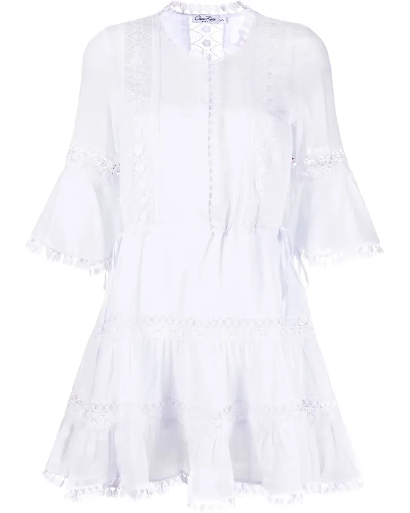 Charo Ruiz Hemdkleid mit Spitzendetail - Weiß Weiß