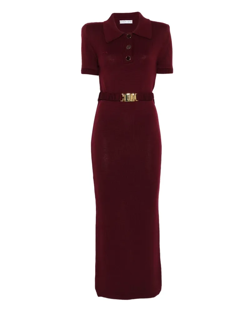 Rowen Rose Midikleid mit kurzen Ärmeln - Rot Rot