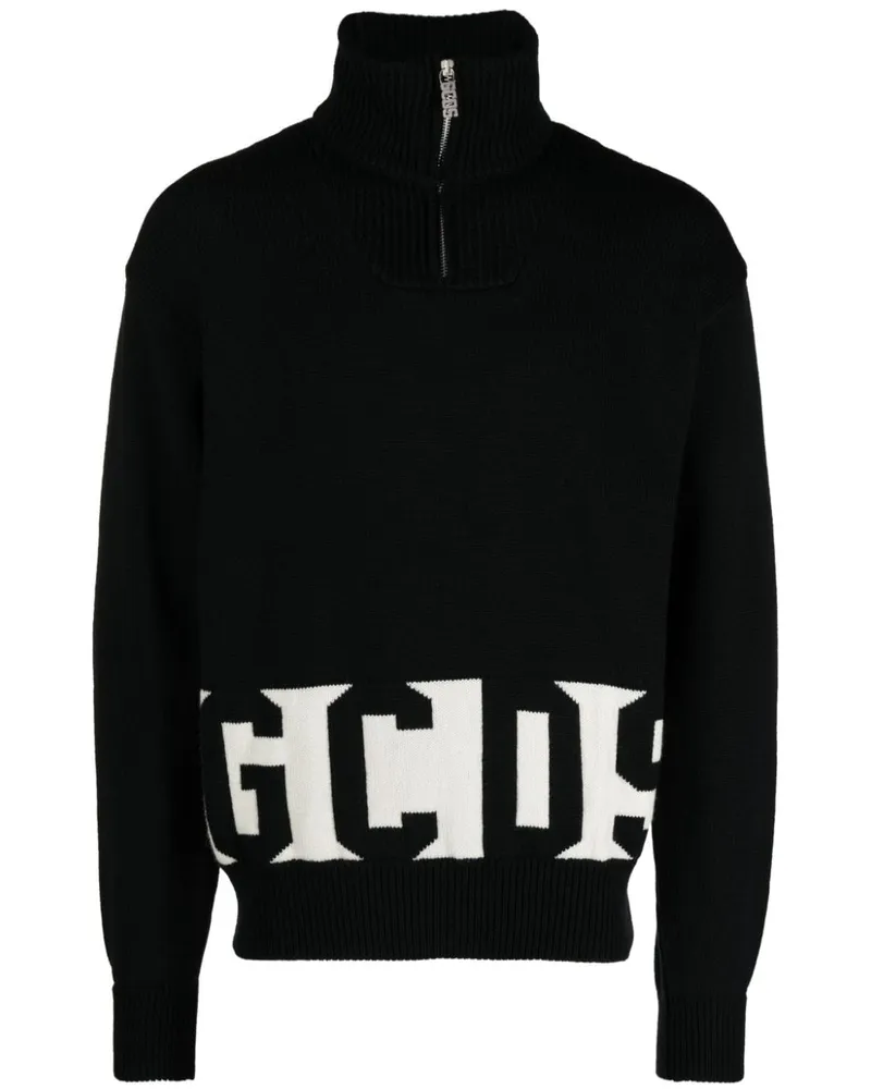 GCDS Pullover mit Intarsienmuster Schwarz