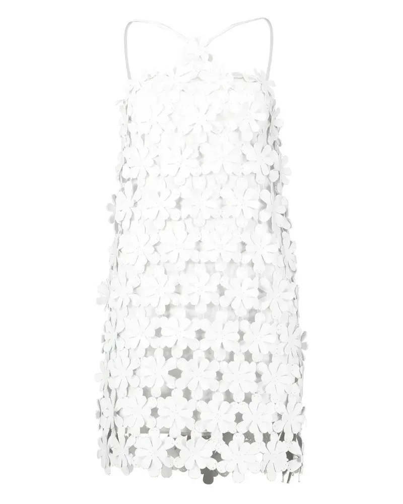 Alexis Lily flower-appliqué mini dress - Weiß Weiß
