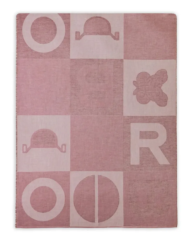 Borbonese Stole Schal mit geometrischem Muster - Rosa Rosa