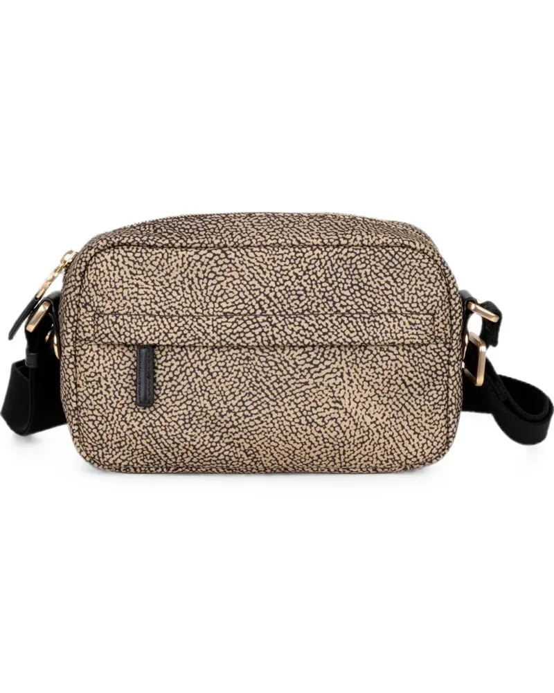 Borbonese OP-print shoulder bag - Nude Nude