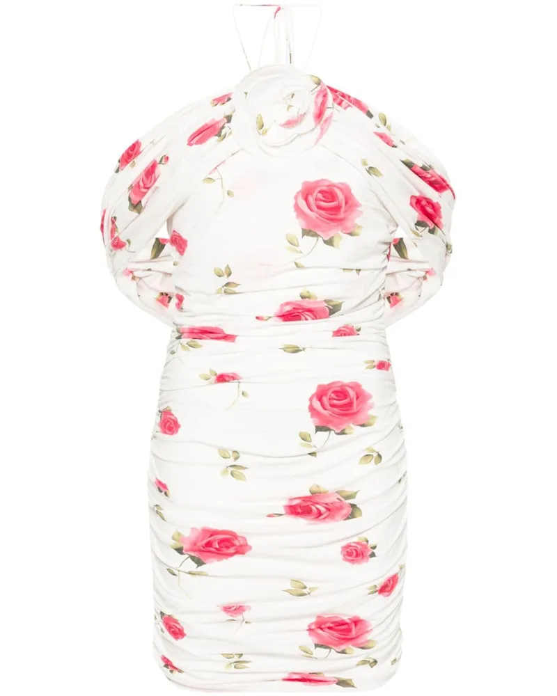 Magda Butrym Kleid mit Rosen-Print - Weiß Weiß