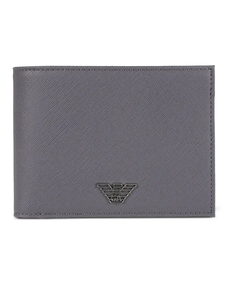 Emporio Armani logo-plaque bi-fold wallet - Grau Grau