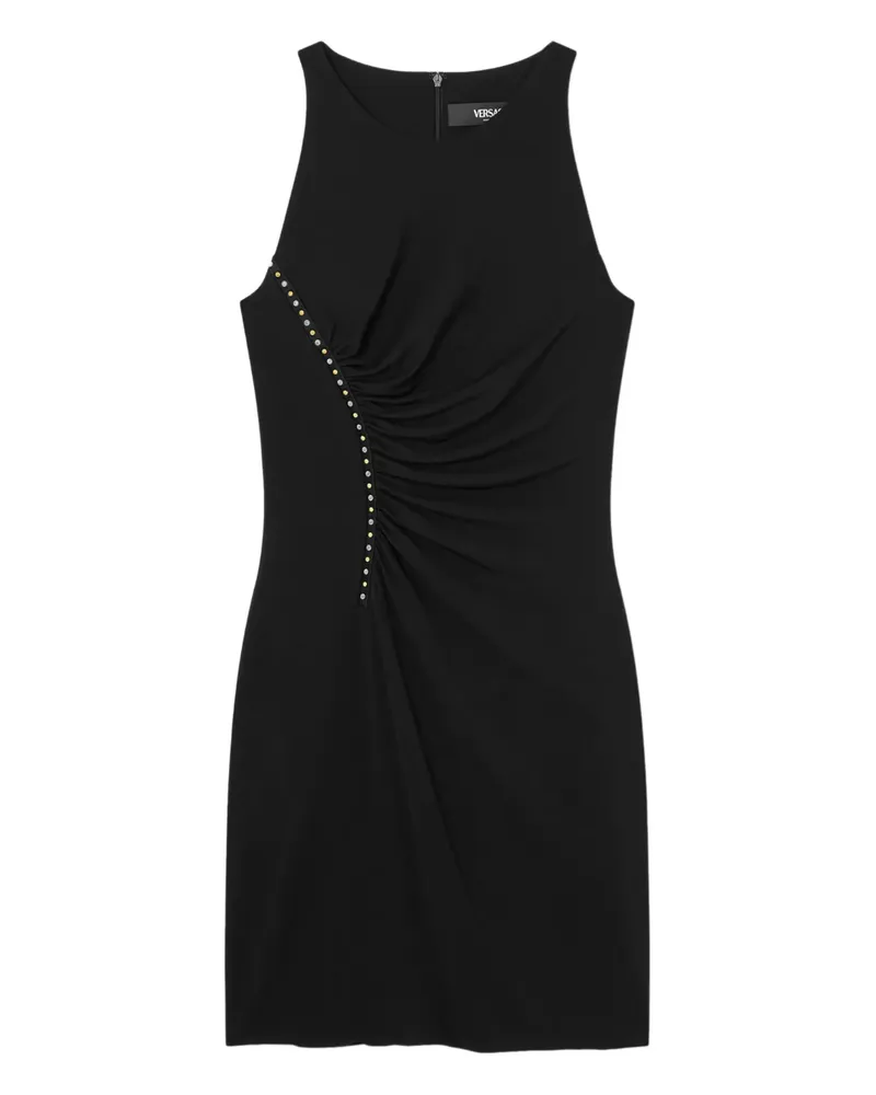Versace studded ruched mini dress - Schwarz Schwarz