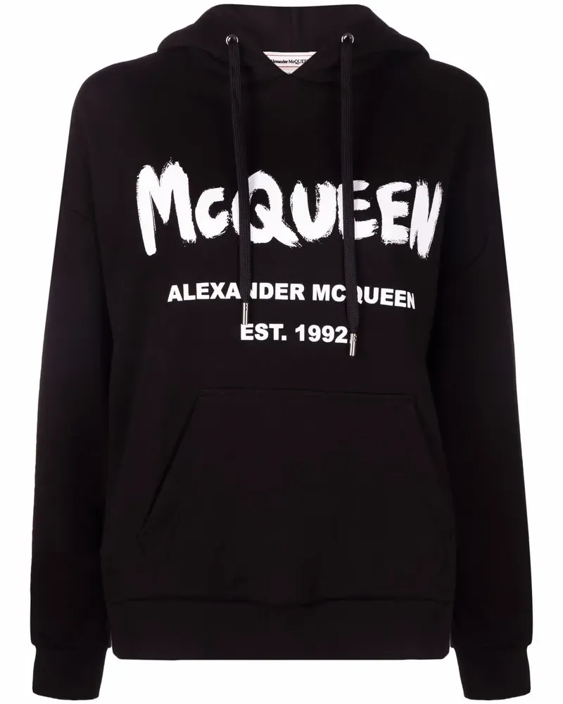Alexander McQueen Hoodie mit Logo-Print - Schwarz Schwarz