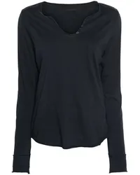 Zadig & Voltaire Sweatshirt mit Blumenstickerei Blau