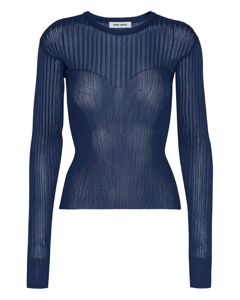 Henrik Vibskov Langarmshirt mit Rundhalsausschnitt - Blau Blau