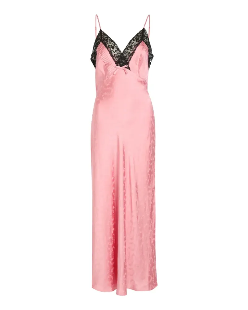 RIXO Alberta lace-trim jacquard midi dress - Rosa Rosa