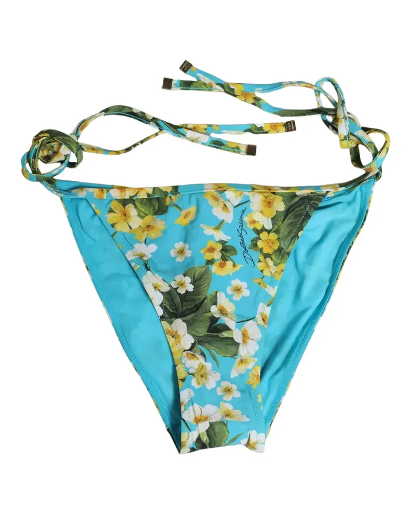Dolce & Gabbana floral-print bikini bottoms - Blau Blau