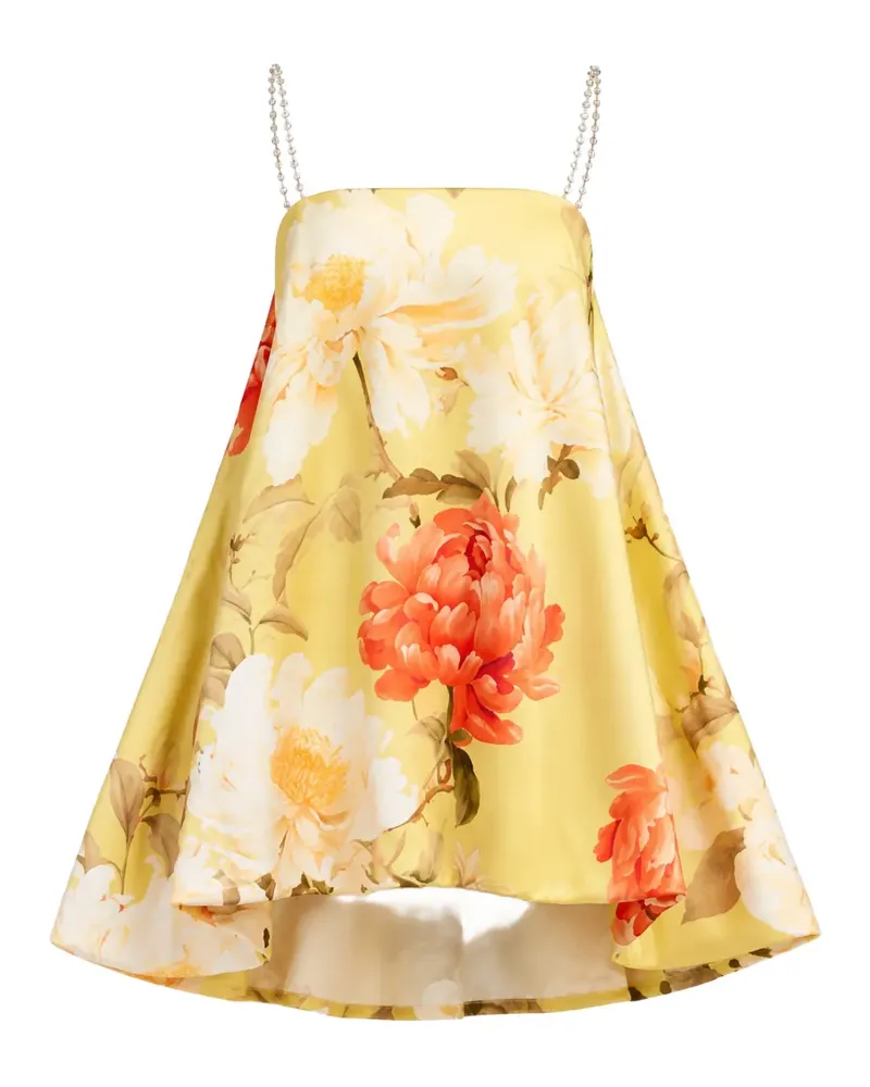 LEO LIN Patsy floral-print linen mini dress - Gelb Gelb