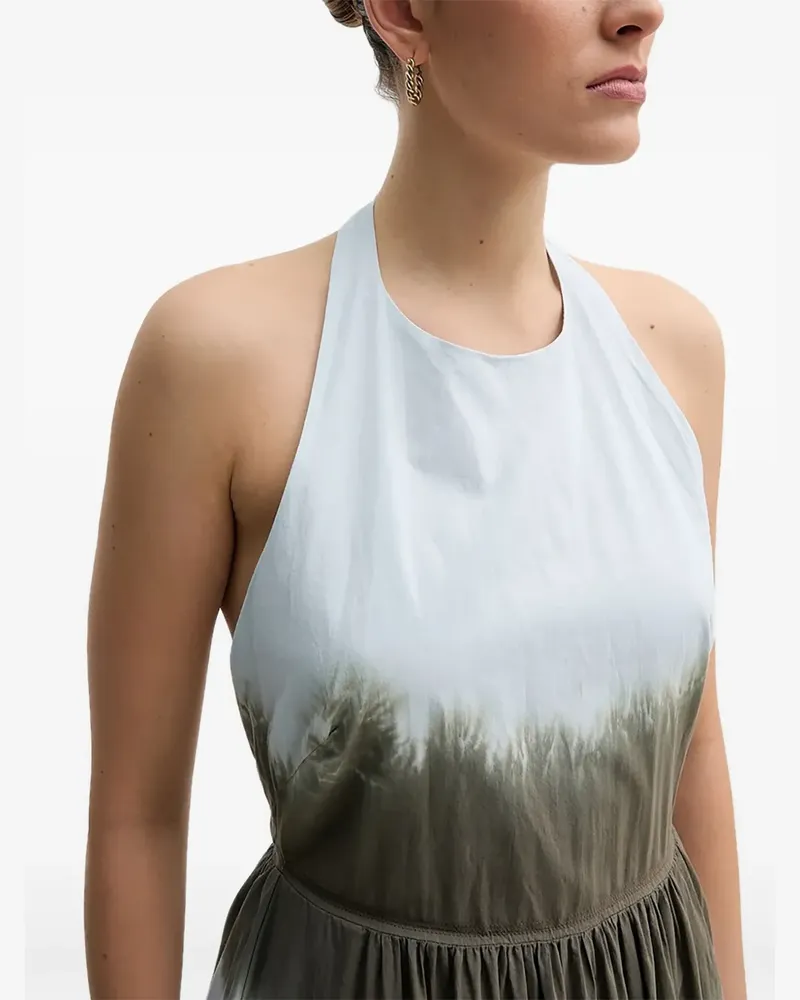 DKNY Neckholder-Maxikleid mit Batikmuster - Blau Blau