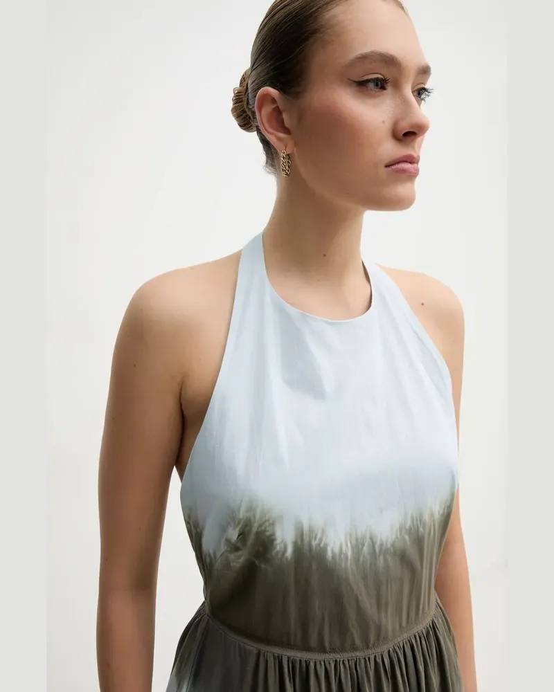 DKNY Neckholder-Maxikleid mit Batikmuster - Blau Blau