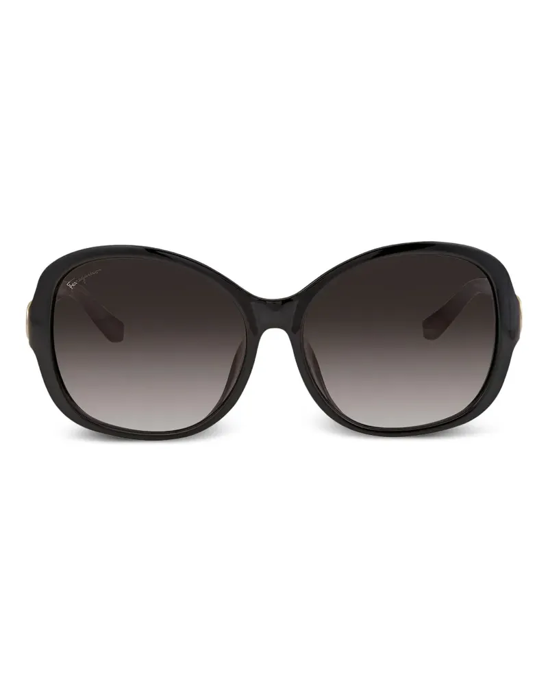 Ferragamo full rim oval-frame sunglasses - Schwarz Schwarz