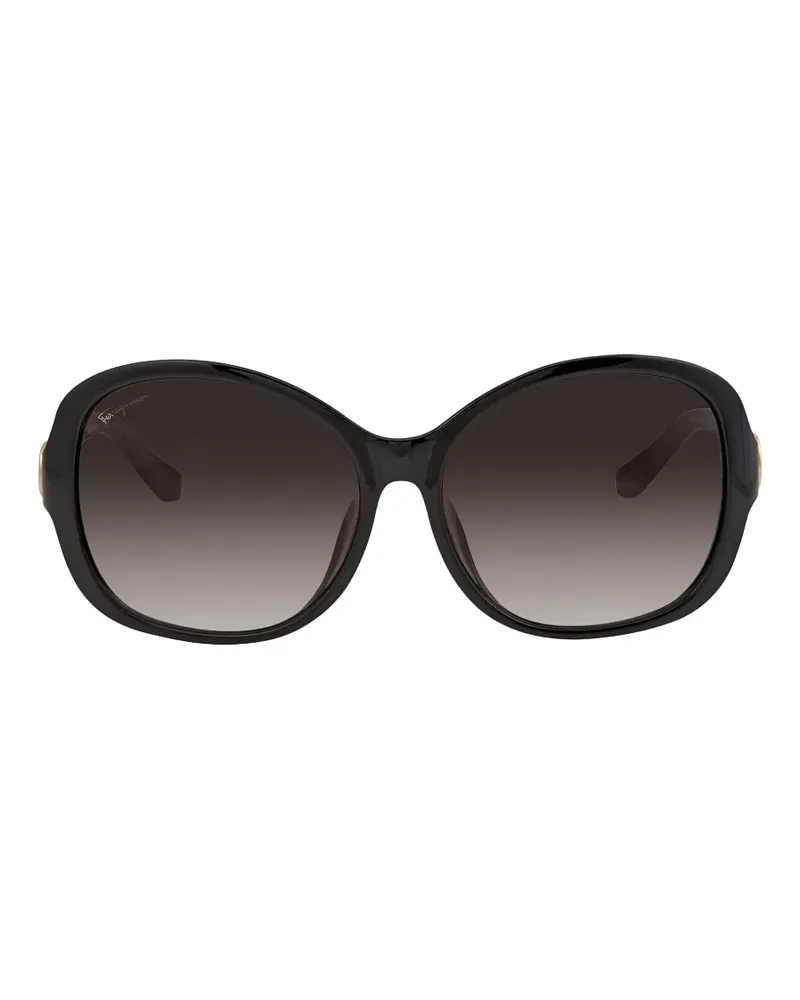 Ferragamo full rim oval-frame sunglasses - Schwarz Schwarz
