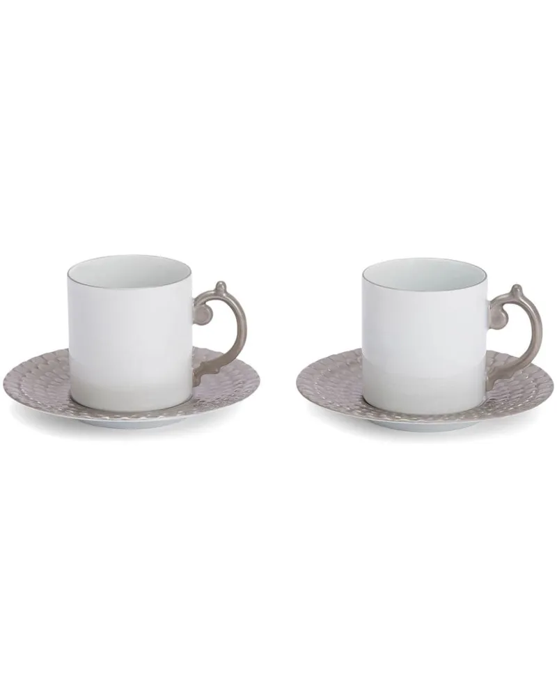 L’OBJET Aegean Espressotassen mit Untersetzer (2er-Set) - Weiß Weiß