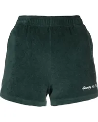 SPORTY & RICH Frottee-Shorts mit Logo-Stickerei Grün