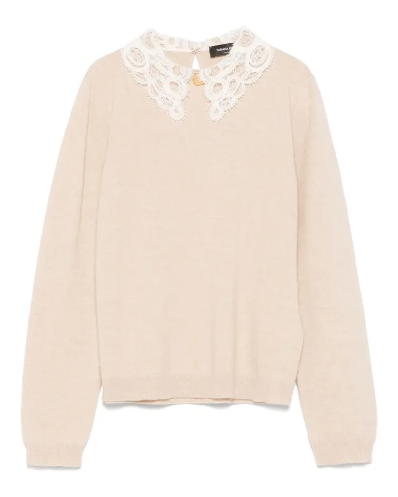 Fabiana Filippi Strickpullover mit Spitzenkragen - Nude Nude