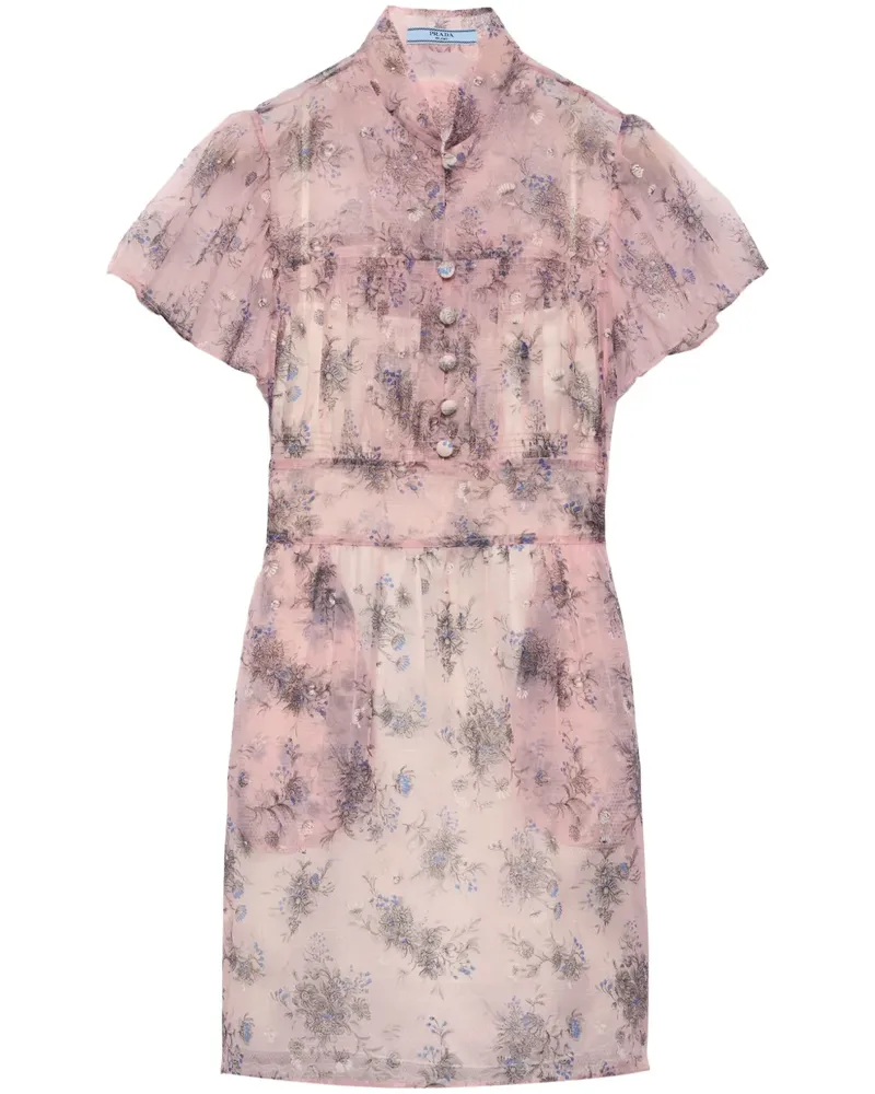 Prada Nylonette Minikleid - Rosa Rosa