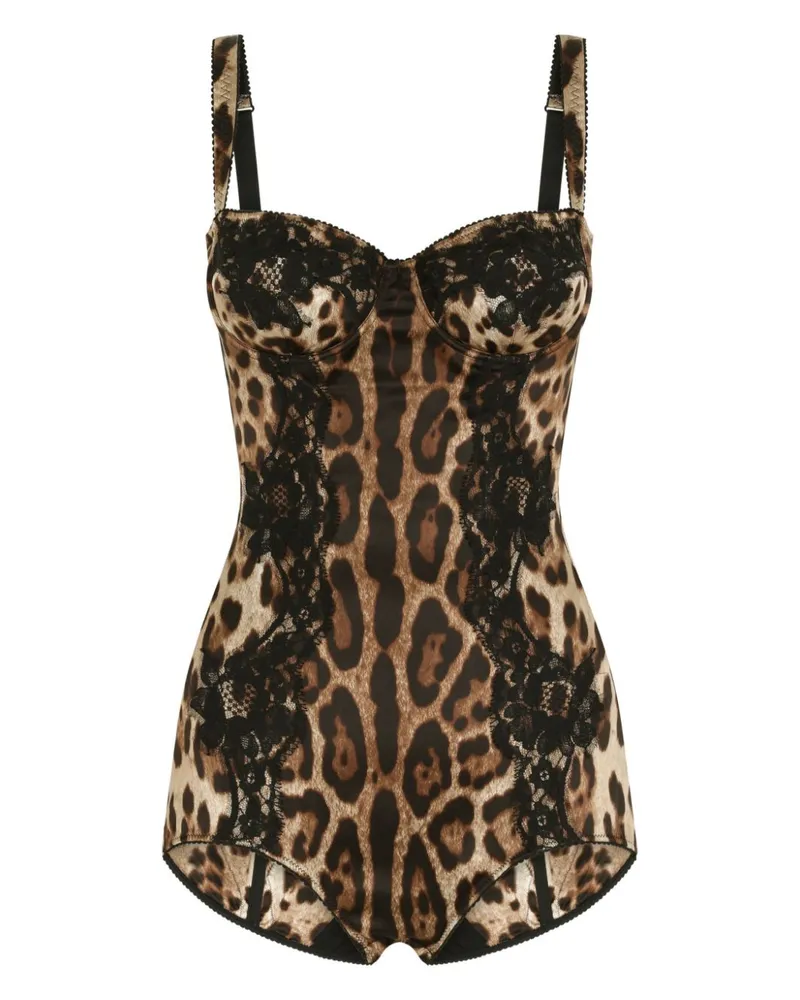 Dolce & Gabbana Body mit Leoparden-Print - Braun Braun