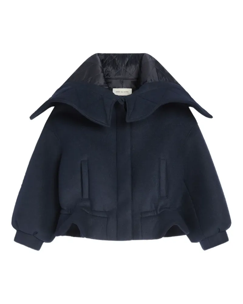 Dries van Noten Kurzer Bonded Parka - Blau Blau
