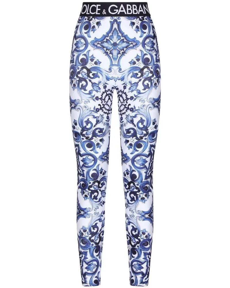 Dolce & Gabbana Leggings mit Majolica-Print - Blau Blau