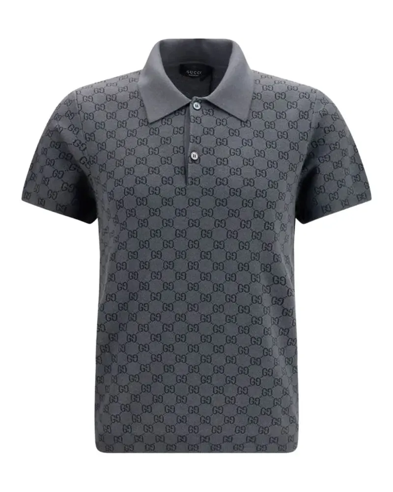 Gucci Poloshirt mit GG-Monogramm - Grau Grau