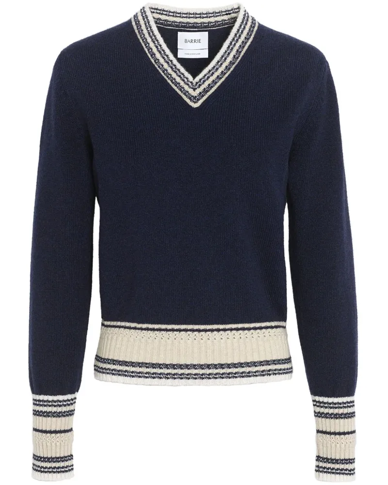 Barrie Kaschmirpullover mit V-Ausschnitt - Blau Blau