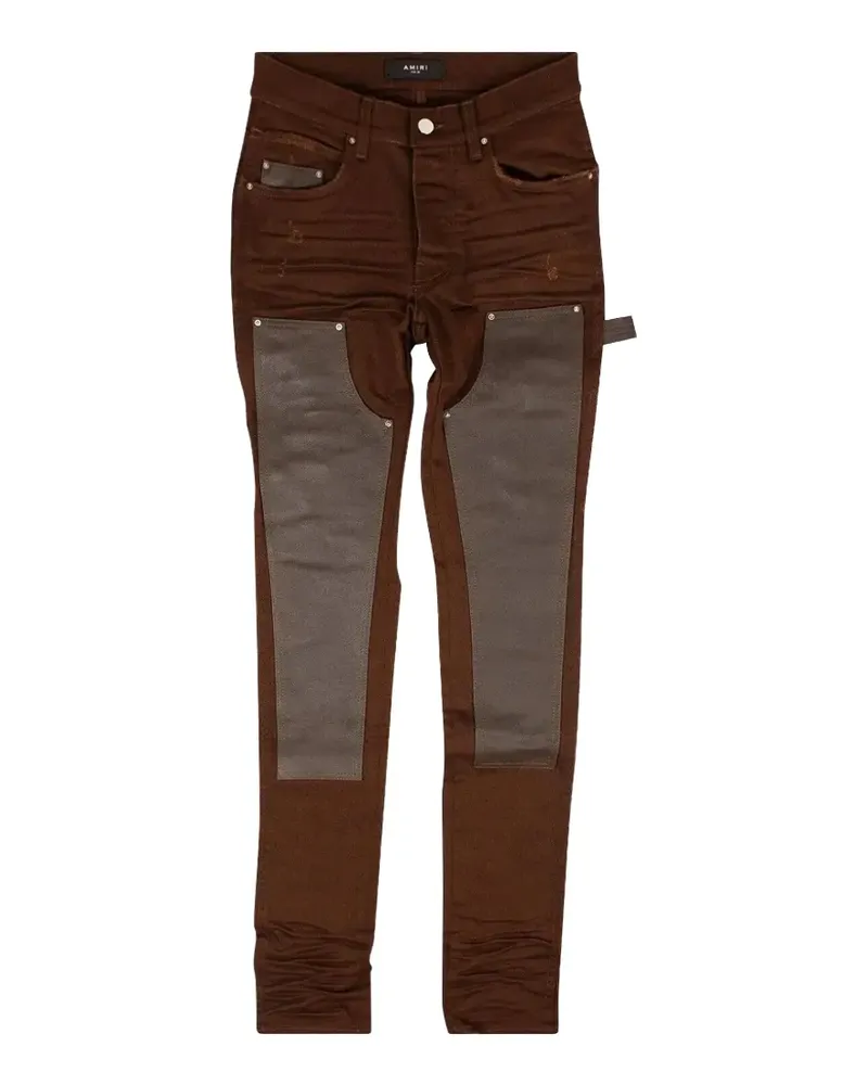 Amiri Jeans mit Lederdetail - Braun Braun