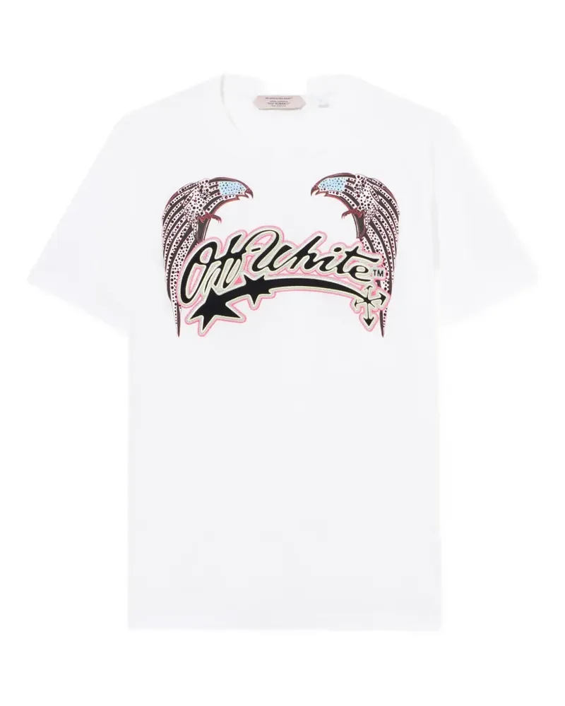 OFF-WHITE Swarovski crystal-embellished graphic-print T-shirt - Weiß Weiß