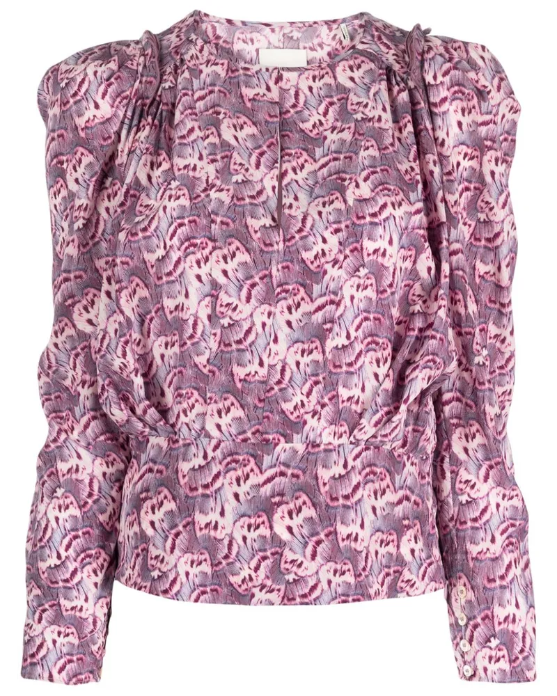 Isabel Marant Zarga Bluse mit grafischem Print - Violett Violett