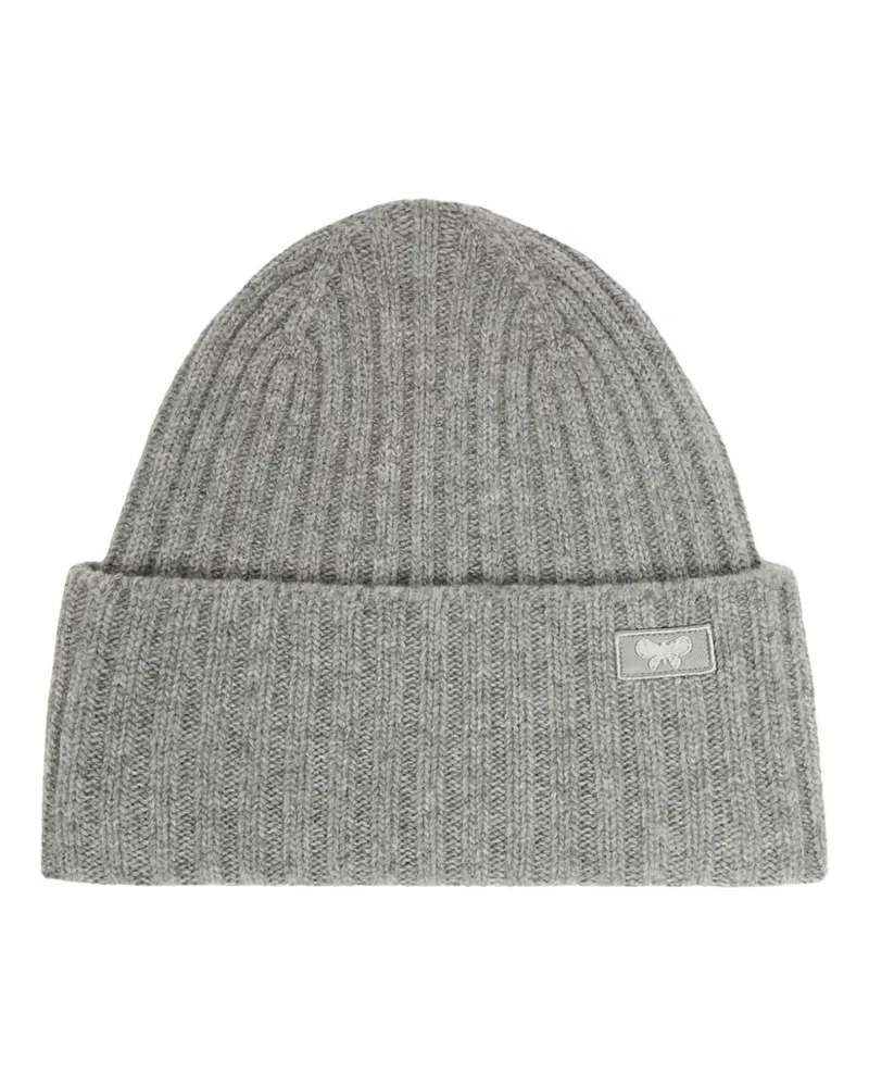 Max Mara Gerippte Beanie - Grau Grau