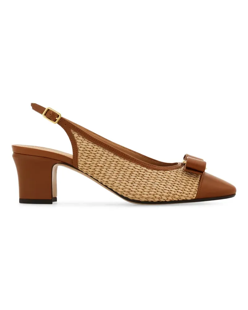Ferragamo Vara Slingback-Pumps mit Schleife - Braun Braun