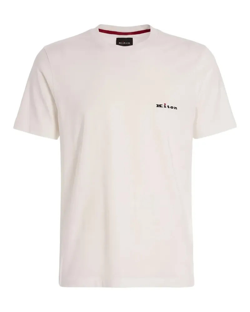 Kiton T-Shirt mit Logo-Stickerei - Nude Nude