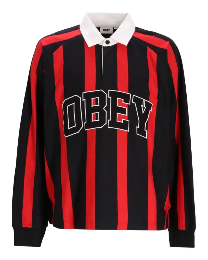 Obey Gestreiftes Poloshirt - Schwarz Schwarz