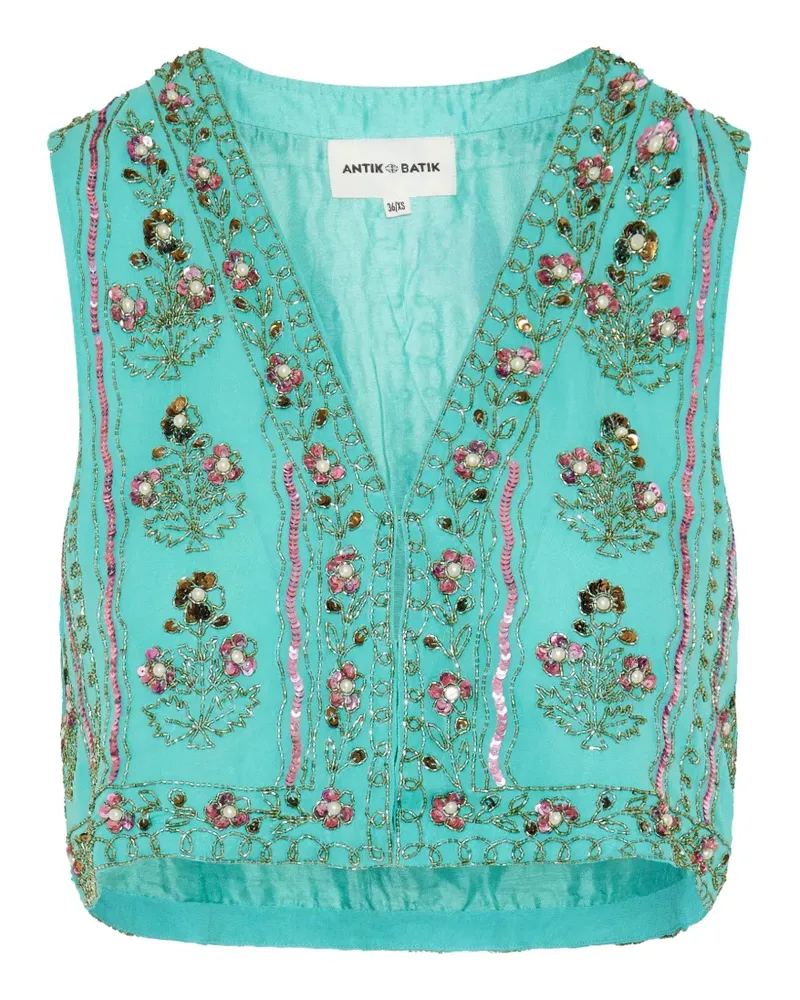 Antik Batik Simone embroidered gilet - Grün Grün